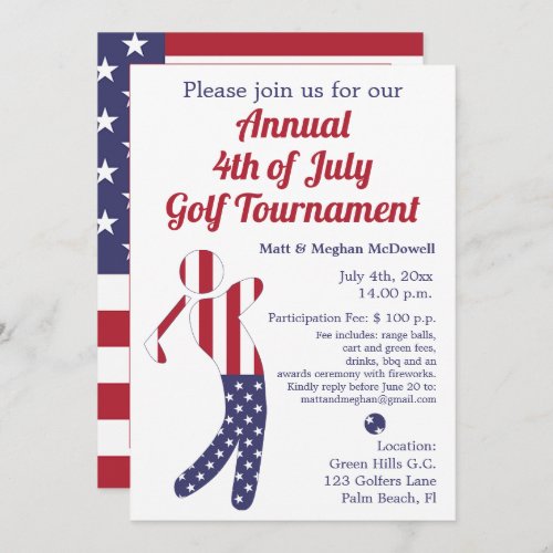 American Flag  4th ofJuly Golf Tournament Invite