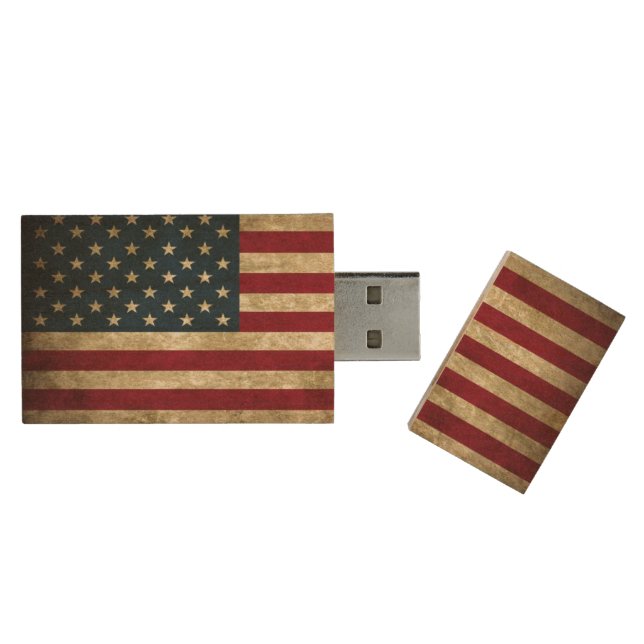 American Flag 8GB Maple Flash Drive (Opened)