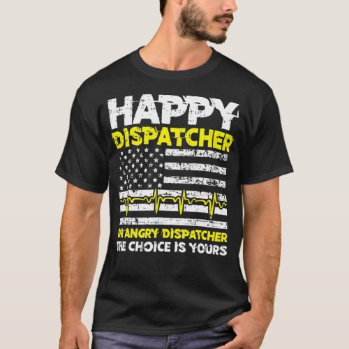 American Flag 911 Operator Dispatcher Police EMS T_Shirt