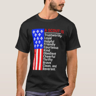 American Flag A Scout Is Trustworthy Friendly Cour T-Shirt