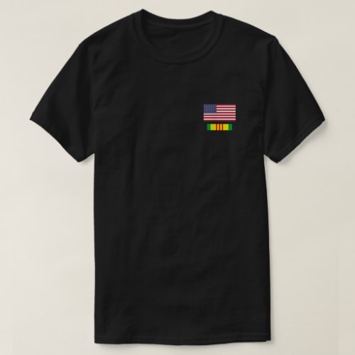 American Flag Above Vietnam Service Ribbon   T_Shirt