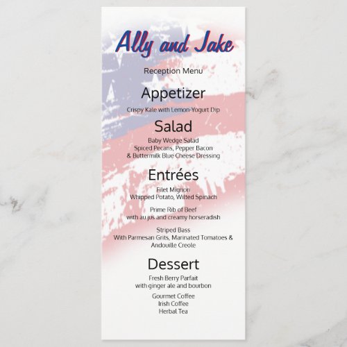 American Flag Abstract Distressed Reception Menu