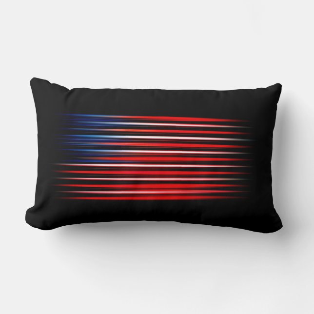 American Flag Abstract Striped Lumbar Pillow (Front)