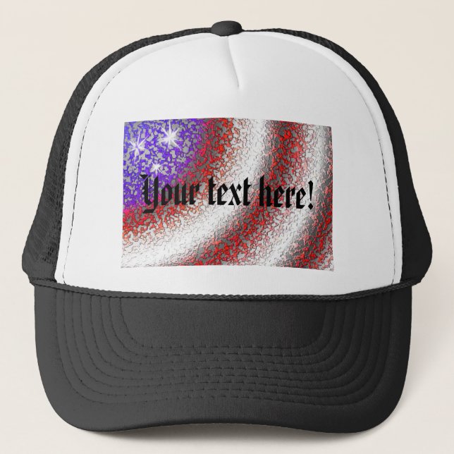 American Flag Abstract Trucker Hat (Front)