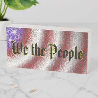 American Flag Abstract Wooden Box Sign