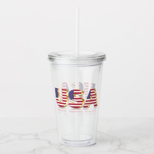 American Flag Acrylic Tumbler USA