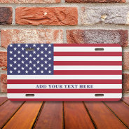 American Flag Add Your Custom Text License Plate at Zazzle