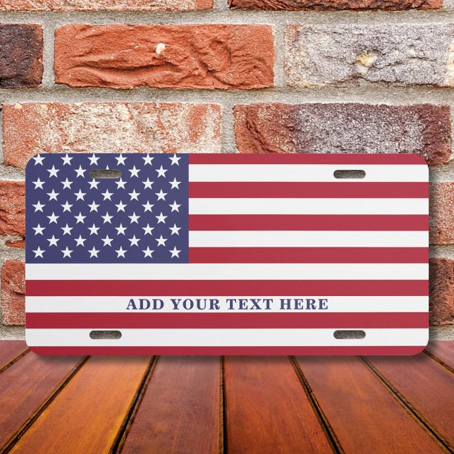 American Flag Add Your Custom Text License Plate (Creator Uploaded)