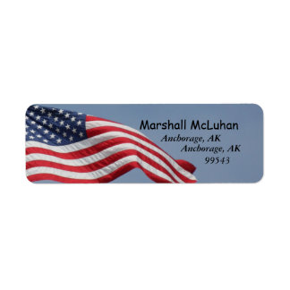 American Flag Address Labels