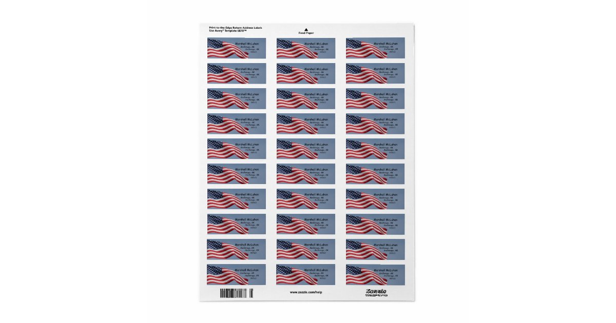 American Flag Address Labels | Zazzle