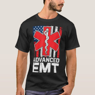 American Flag Advanced Emt Aemt Medical Technician T-Shirt