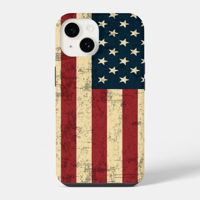 American Flag Aged Distressed Iphone Case (Back)