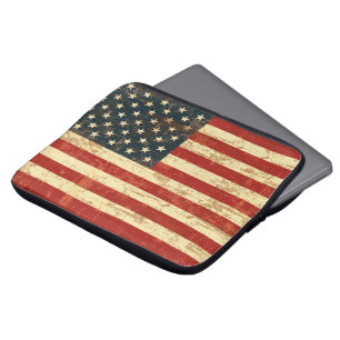 American Flag Aged Distressed Laptop Sleeve
