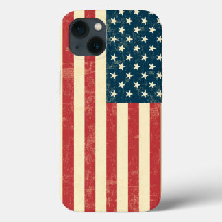 American Flag Aged Faded iPhone 13 Case