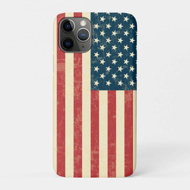 American Flag Aged Faded Case-Mate iPhone Case (Back)