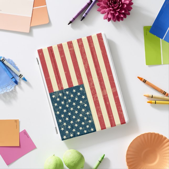 American Flag Aged Faded iPad Air Cover (In Situ)