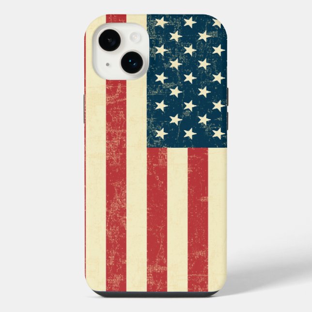 American Flag Aged Faded Iphone Case (Back)