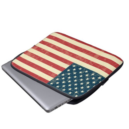 American Flag Aged Faded Laptop Sleeve