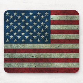 American Flag Aged Steel Effect Mouse Pad