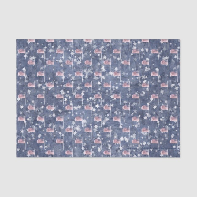 American Flag Aglow, star spangled tissue paper (Front)