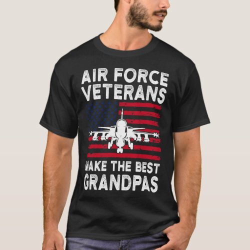 American Flag Air Force Veteran Makes best grandpa T_Shirt