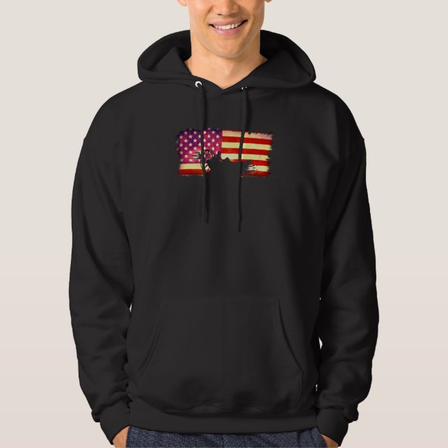 American Flag Airboat Captain Racing Tour America  Hoodie (Front)