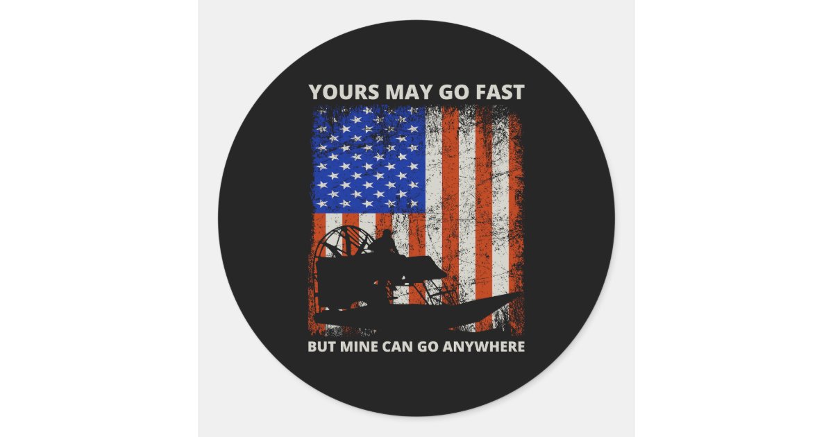 American Flag Airboat Fanboat Airboating Planeboat Classic Round ...