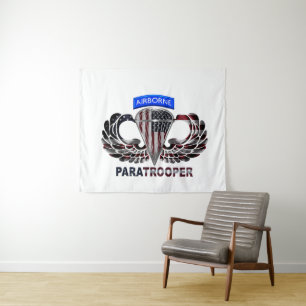 American Flag - Airborne Paratrooper Tapestry