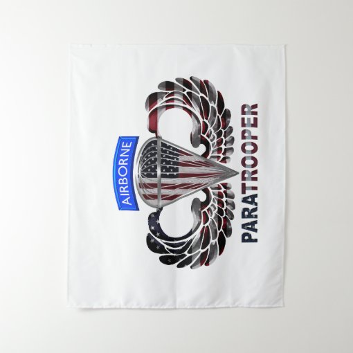 American Flag - Airborne Paratrooper Tapestry | Zazzle