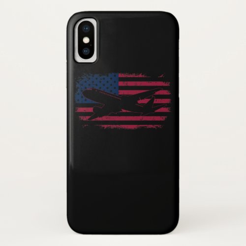 American Flag Aircraft Aviation iPhone X Case