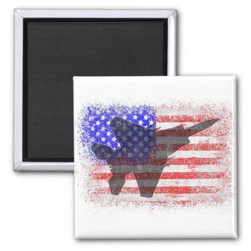 American Flag Airplane  Patriotic Air Force War Pl Magnet
