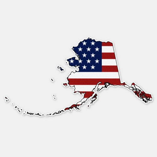 American Flag Alaska Sticker