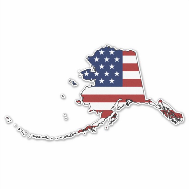 American Flag Alaska Sticker (Front)