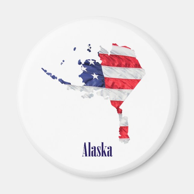 American Flag Alaska United States Magnet (Front)