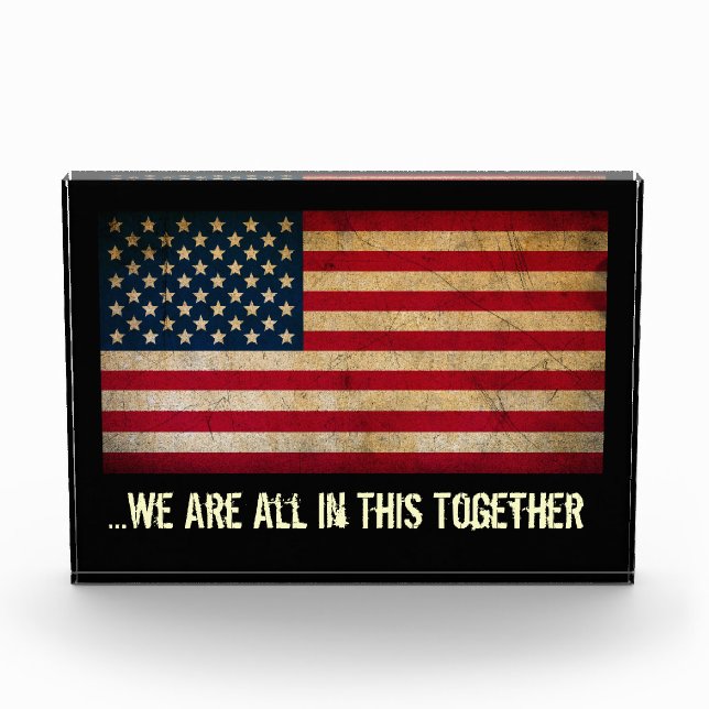 American Flag All In This Together Desk Sculpture Award (Front)