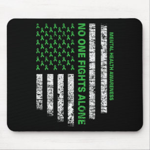 American Flag Alone Mental Health Awareness Nobody Mouse Pad