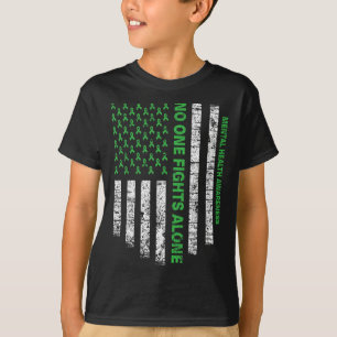American Flag Alone Mental Health Awareness Nobody T-Shirt