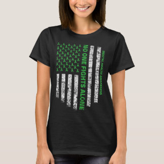 American Flag Alone Mental Health Awareness Nobody T-Shirt