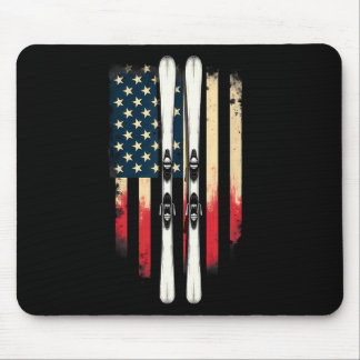 American Flag Alpine Skiing Skier _4 Mouse Pad