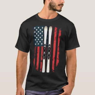 American Flag Alpine Skiing Skier _6 T-Shirt