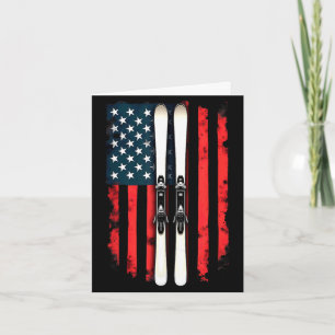 American flag alpine skiing skier American flag al Card