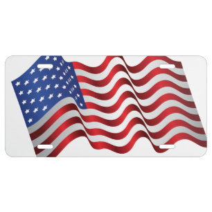 American Flag Aluminum License Plate