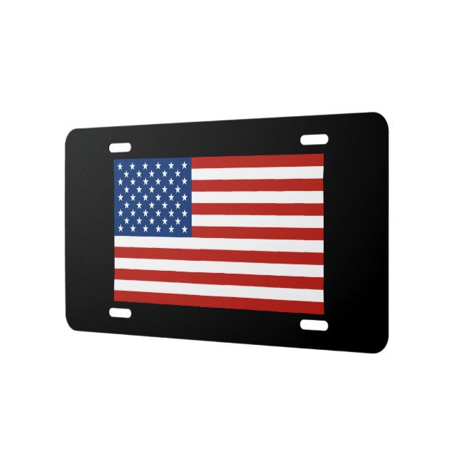 American Flag Aluminum License Plate (Left)