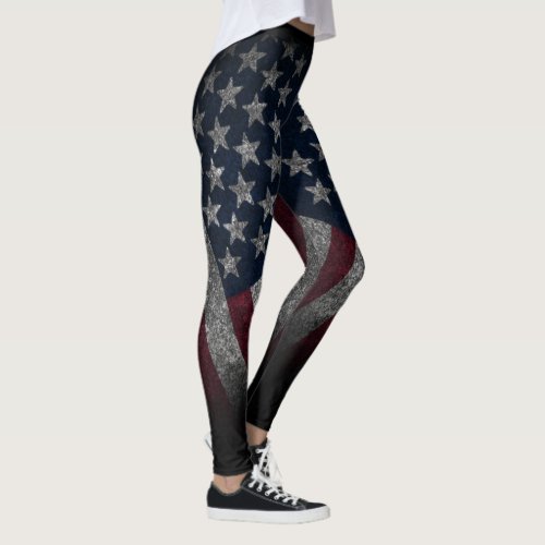 American Flag America Patriotic Old Glory Yoga Leggings