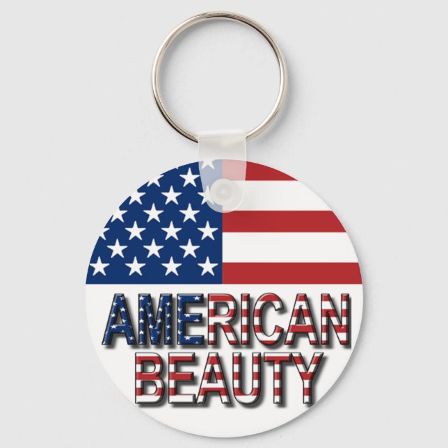 American Flag - American Beauty Key Ring (Front)