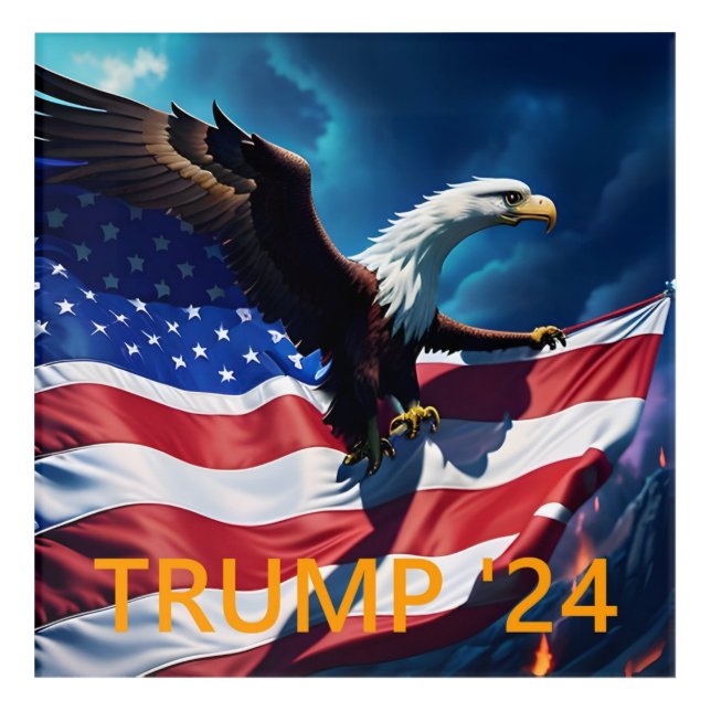 American Flag American Eagle TRUMP 2024 Acrylic Print (Front)