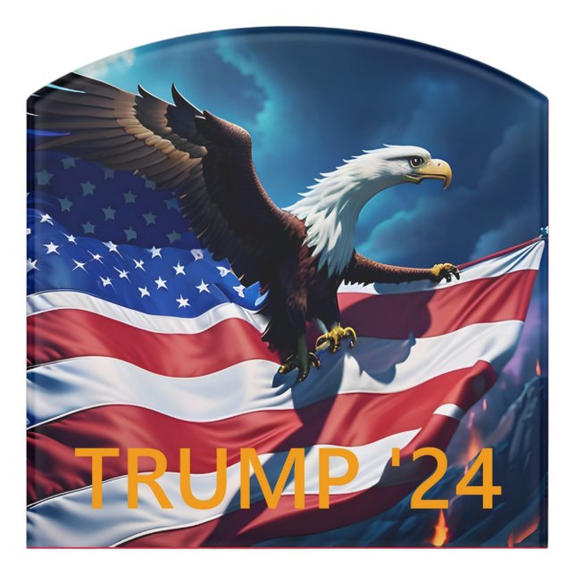 American Flag American Eagle TRUMP 2024 Door Sign (Contour Front)
