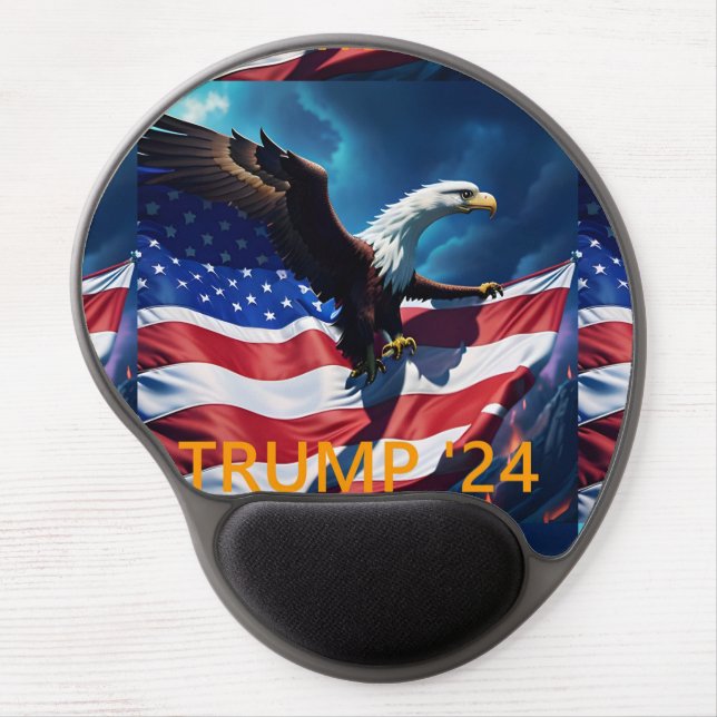 American Flag American Eagle TRUMP 2024 Gel Mouse Pad (Front)