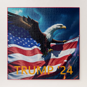 American Flag American Eagle TRUMP 2024 Jigsaw Puzzle