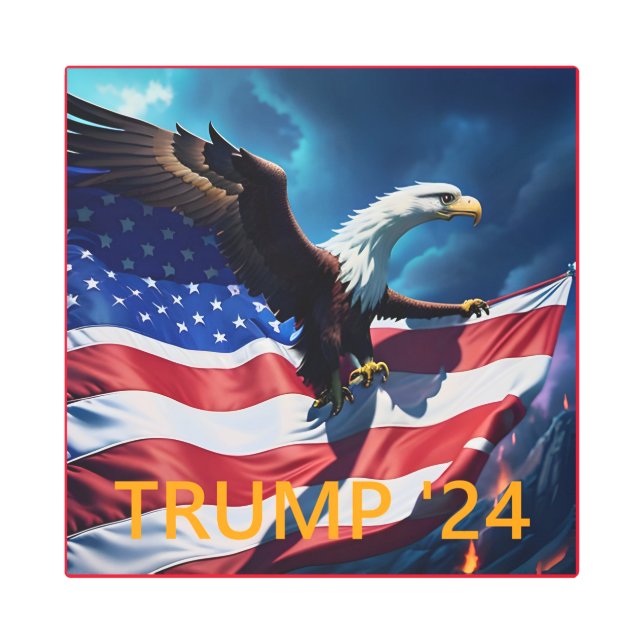 American Flag American Eagle TRUMP 2024 Metal Print (Front)